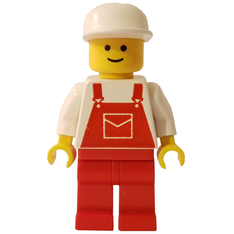 fig-008726 – Man, Red Overalls, White Cap