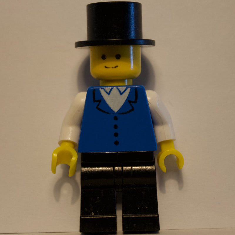 fig-008734 – Man, Blue Vest over White Shirt, Top Hat