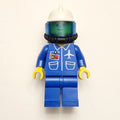 fig-008746 – Ground Crew, Blue Jumpsuit with Plane and ID Badge, White Helmet, Breathing Apparatus with Visor, Airtanks