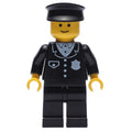 fig-008756 – Policeman, Black Suit with Badge, Black Hat (3626b Head)