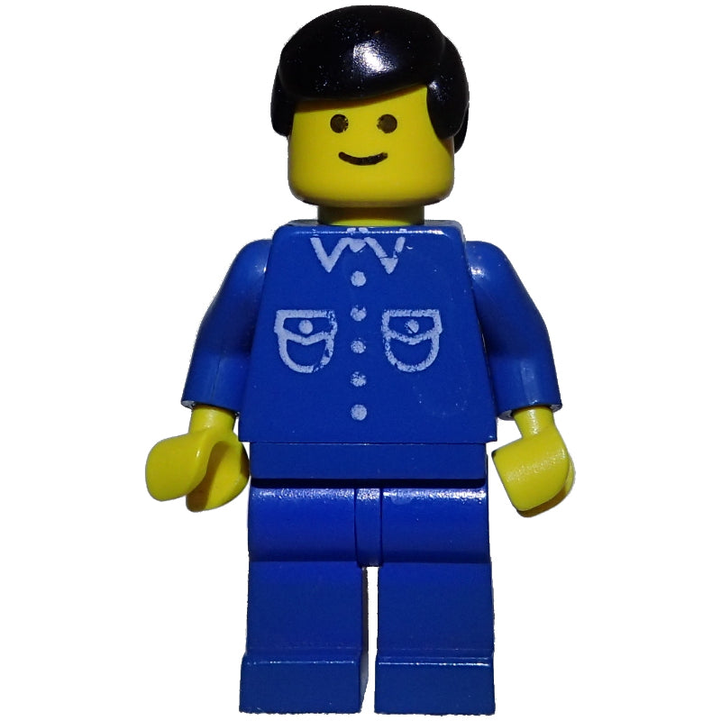 fig-008765 – Man, Blue Shirt with Buttons and Pockets, Blue Legs, Black Hair
