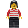 fig-008817 – Woman, Red and White Striped Shirt, Black Legs, Black Hair