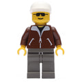 fig-008850 – Man, Brown Jacket, Dark Gray Legs, White Cap