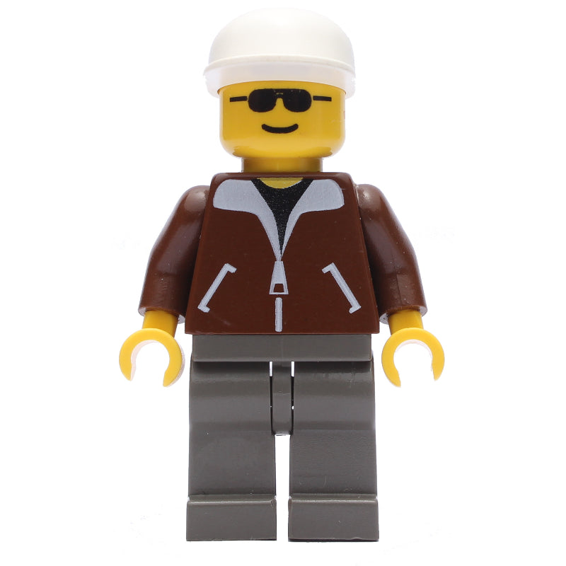 fig-008850 – Man, Brown Jacket, Dark Gray Legs, White Cap