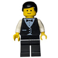 fig-008857 – Waiter, Man, Black Suit and Bow Tie, Black Hair (3626a Head)