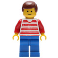 fig-008866 – Man, Red and White Striped Shirt, Blue Legs, Brown Hair