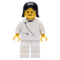 fig-008869 – Woman, White Jacket with Zipper, White Legs, Black Hair