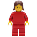 fig-008874 – Woman, Red Torso, Red Legs, Brown Hair (3626b Head)