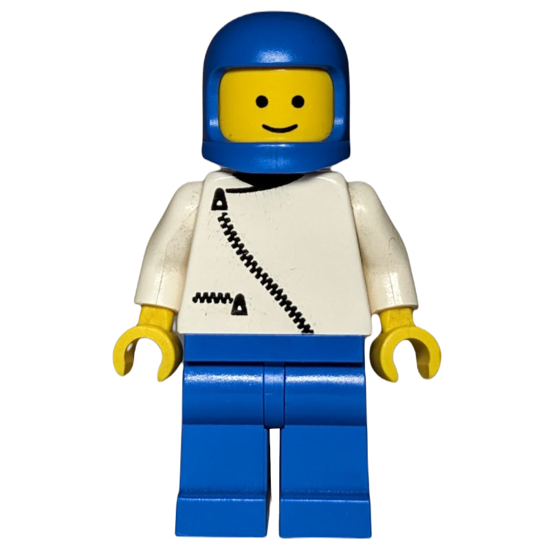 fig-008891 – Man, White Jacket with Zipper, Blue Legs, Blue Helmet