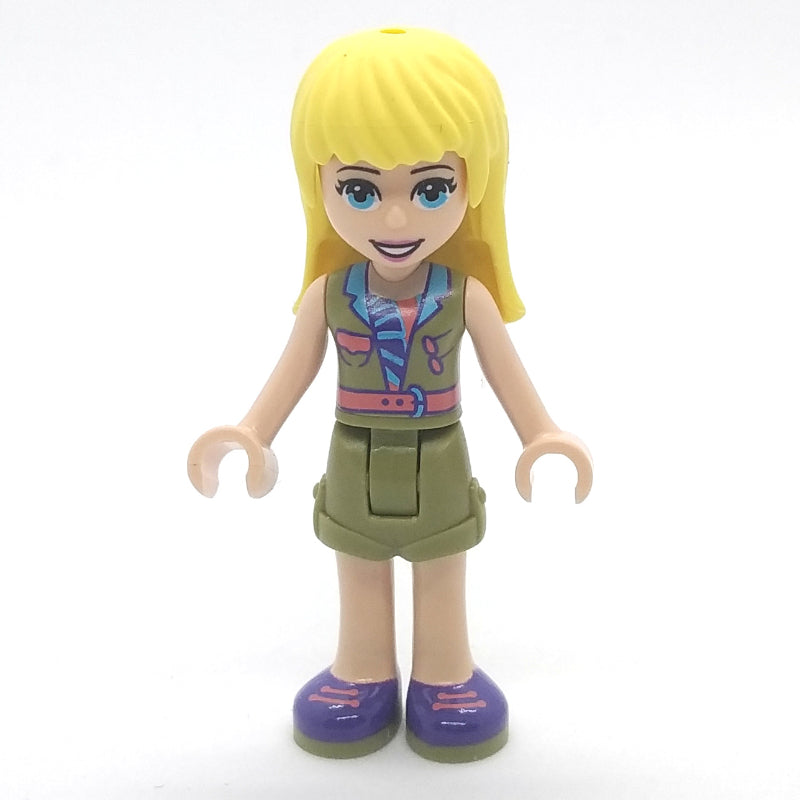 fig-008904 – Stephanie - Olive Green Jacket, Olive Green Skirt, Bright Light Yellow Hair