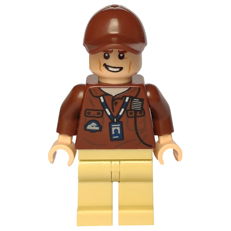 fig-008913 – Park Worker, Reddish Brown Jacket, Tan Legs, Cap