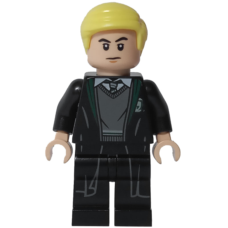 fig-008953 – Draco Malfoy, Open Long Robes over Slytherin Sweater