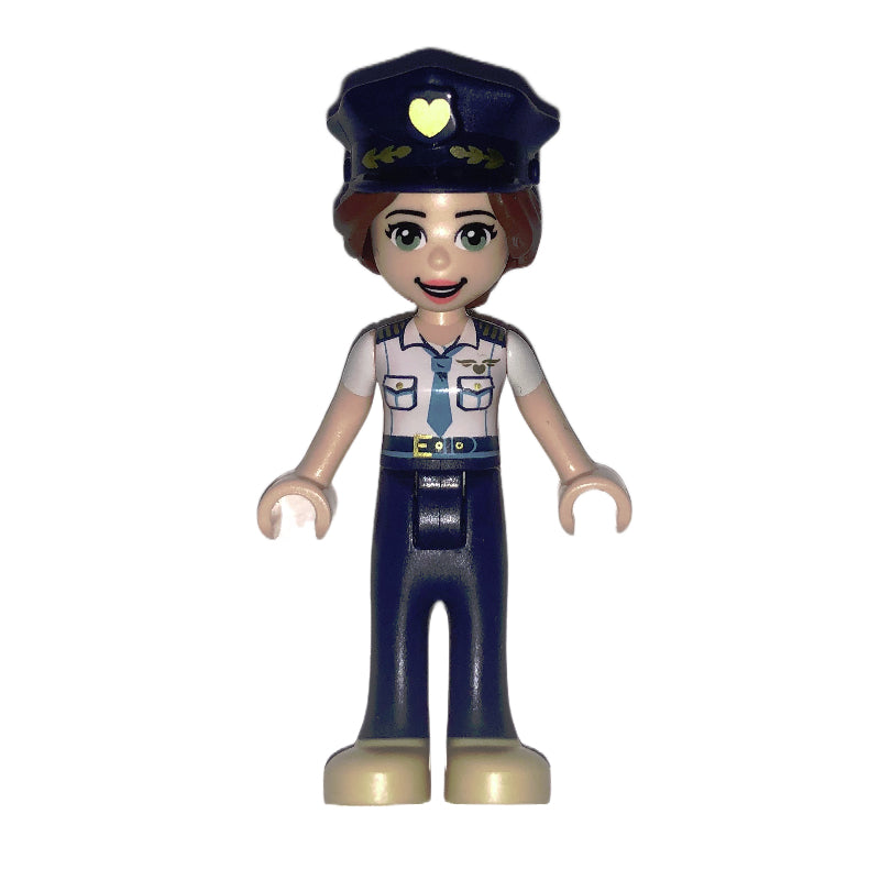 fig-008972 – Ashley - White Shirt, Dark Blue Trousers, Dark Blue Hat
