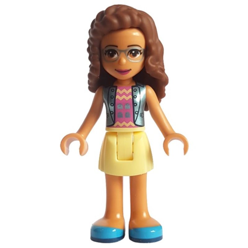 fig-008979 – Olivia - Medium Blue Jacket, Bright Light Yellow Skirt