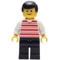 fig-008994 – Man, Red and White Striped Shirt, Black Legs, Black Hair