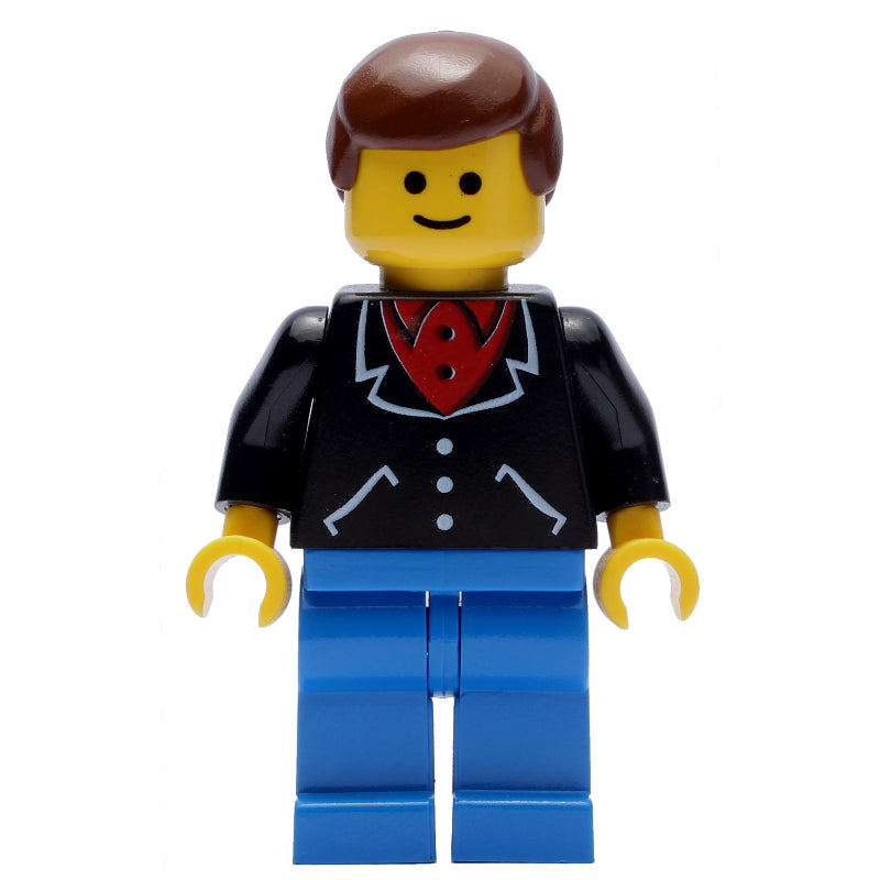 fig-008997 – Man, Black Jacket over Red Shirt, Blue Legs, Brown Hair