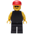 fig-009004 – Man, Plain Black, Red Cap, Sunglasses