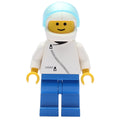 fig-009005 – Man, White Jacket with Zipper, Blue Legs, White Helmet with Visor