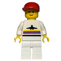 fig-009006 – Man, White Shirt with Airplane, White Legs, Red Cap