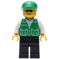 fig-009008 – Man, Green Jacket, Black Legs, Green Cap, Sunglasses