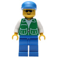 fig-009013 – Man, Green Jacket, Blue Legs, Blue Cap, Sunglasses