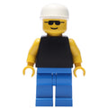 fig-009014 – Man, Black Torso, Blue Legs, White Cap, Sunglasses