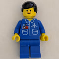 fig-009015 – Ground Crew, Blue Jumpsuit with Plane and ID Badge, Black Hair