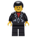 fig-009016 – Man, Open Black Jacket over Red Shirt, Black Legs, Black Hair