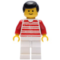 fig-009026 – Man, White and Red Striped Shirt, White Legs, Black Hair