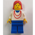 fig-009027 – Woman, White Top with Red Necklace, Blue Legs, Red Hair