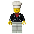 fig-009030 – Chef, Black Jacket over Red Shirt, Light Gray Legs