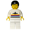 fig-009033 – Man, White Shirt with Airplane, White Legs, Black Hair