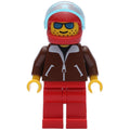 fig-009041 – Pilot, Brown Jacket, Red Legs, Red Helmet with Stars and Visor, Blue Sunglasses