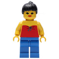 fig-009046 – Woman, Red Halter Top, Blue Legs, Black Hair