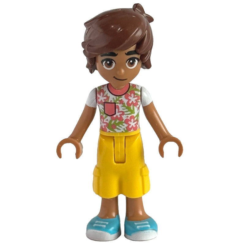 fig-009102 – Leo - White/Coral Top, Yellow Pants