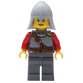 fig-009111 – Knight, Armor with Straps, Light Bluish Gray Helmet, Reddish Brown Eyebrows
