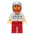 fig-009121 – Woman, White Shirt with Pockets, Red Legs, Red Helmet with Stars and Visor