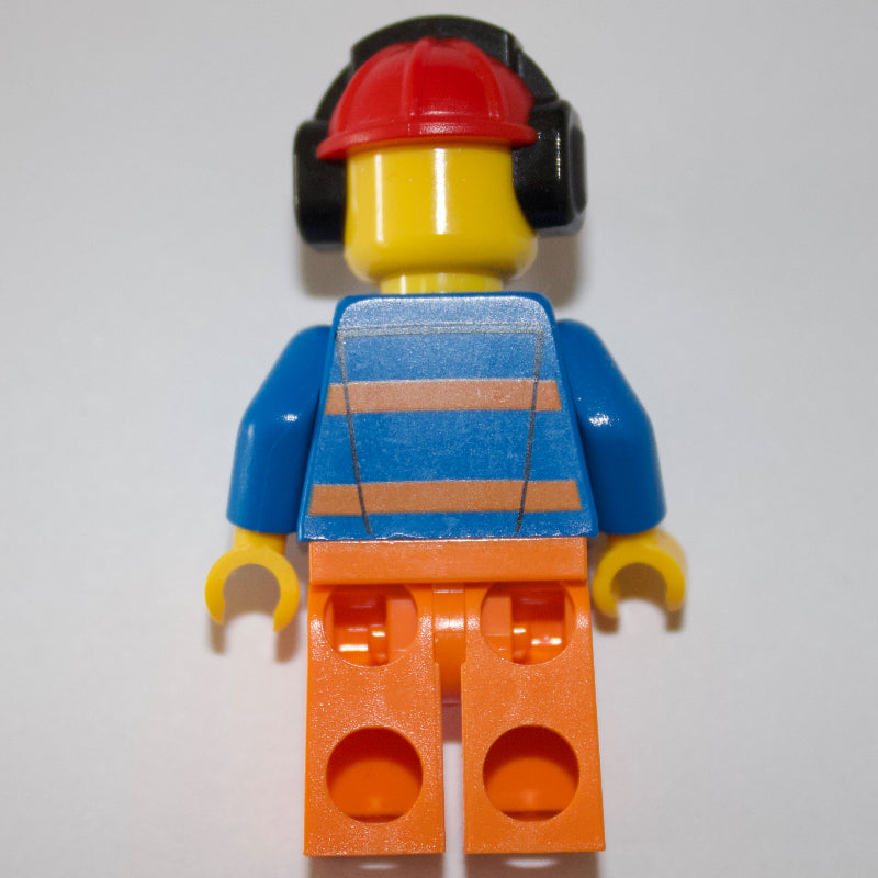 fig-009143 – Worker - Blue Torso, Orange Legs, Red Helmet with Ear Protectors