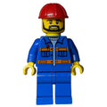 fig-009147 – Worker, Blue Torso, Blue Legs, Red Helmet, Beard