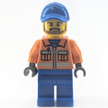 fig-009149 – Worker - Orange Torso, Blue Legs, Blue Cap, Reddish Brown Beard