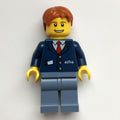 fig-009169 – Train Worker - Dark Blue Torso, Sand Blue Legs, Dark Orange Hair