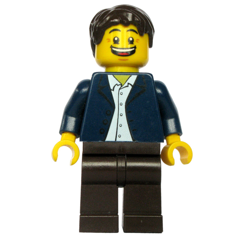 fig-009177 – Dark Blue Torso, Dark Brown Legs, Dark Brown Hair