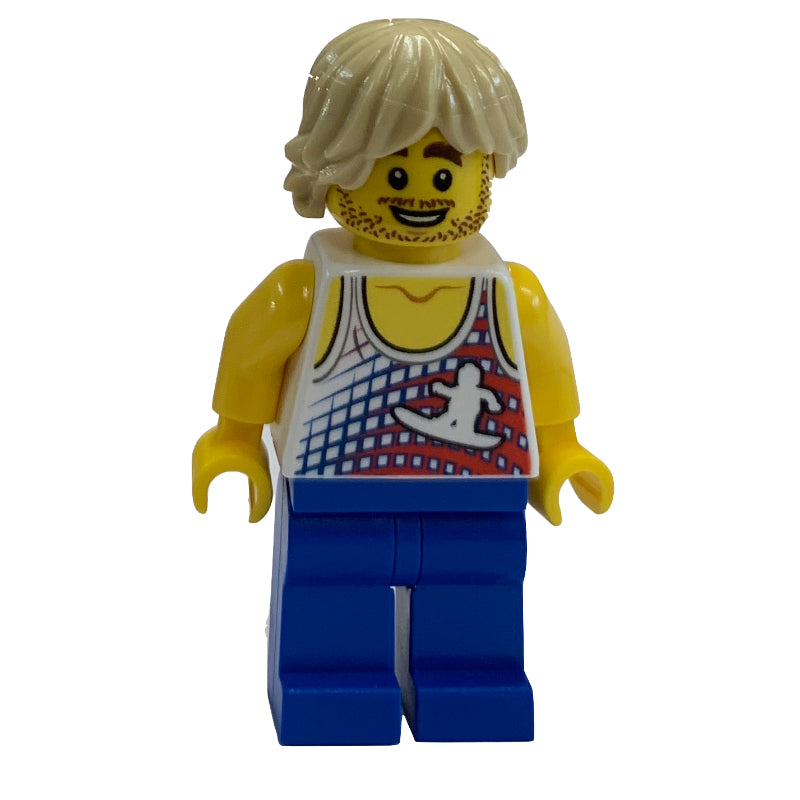 fig-009180 – White Torso, Blue Legs, Tan Hair, Stubble Beard