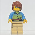 fig-009186 – Medium Blue Torso, Tan Legs, Dark Orange Hair, Sunglasses
