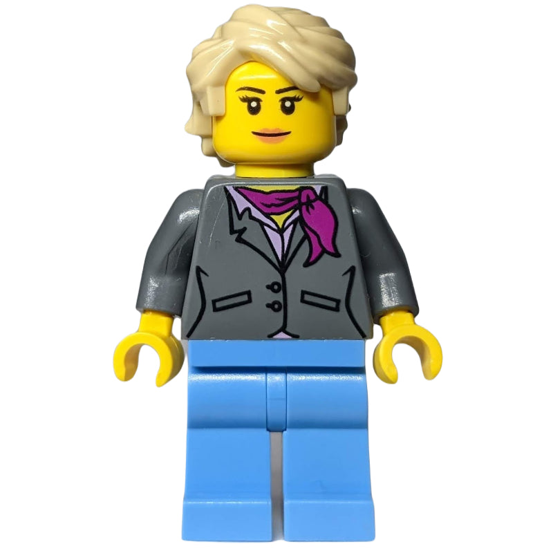 fig-009187 – Dark Bluish Gray Torso, Medium Blue Legs, Tan Hair