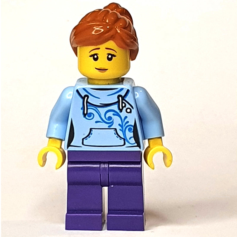fig-009214 – Bright Light Blue Torso, Dark Purple Legs, Dark Orange Hair