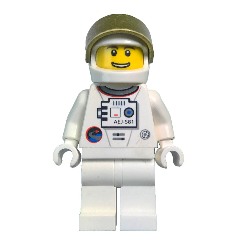 fig-009229 – Astronaut - White Torso and Legs, Gold Visor, Male, Smile