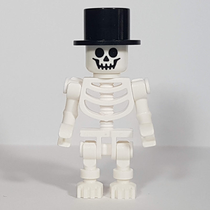 fig-009248 – Skeleton, Standard Face, Top Hat, Bent Arms