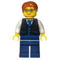 fig-009263 – Black Torso, Dark Blue Legs, Dark Orange Hair - Squared Glasses