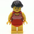 fig-009273 – Red Bathing Suit, Dark Brown Hair